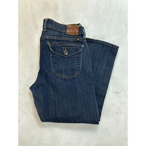 Lucky Brand Sweet N Crop Dark‎ Wash Denim Jeans Women's Size 12 31 Bootcut